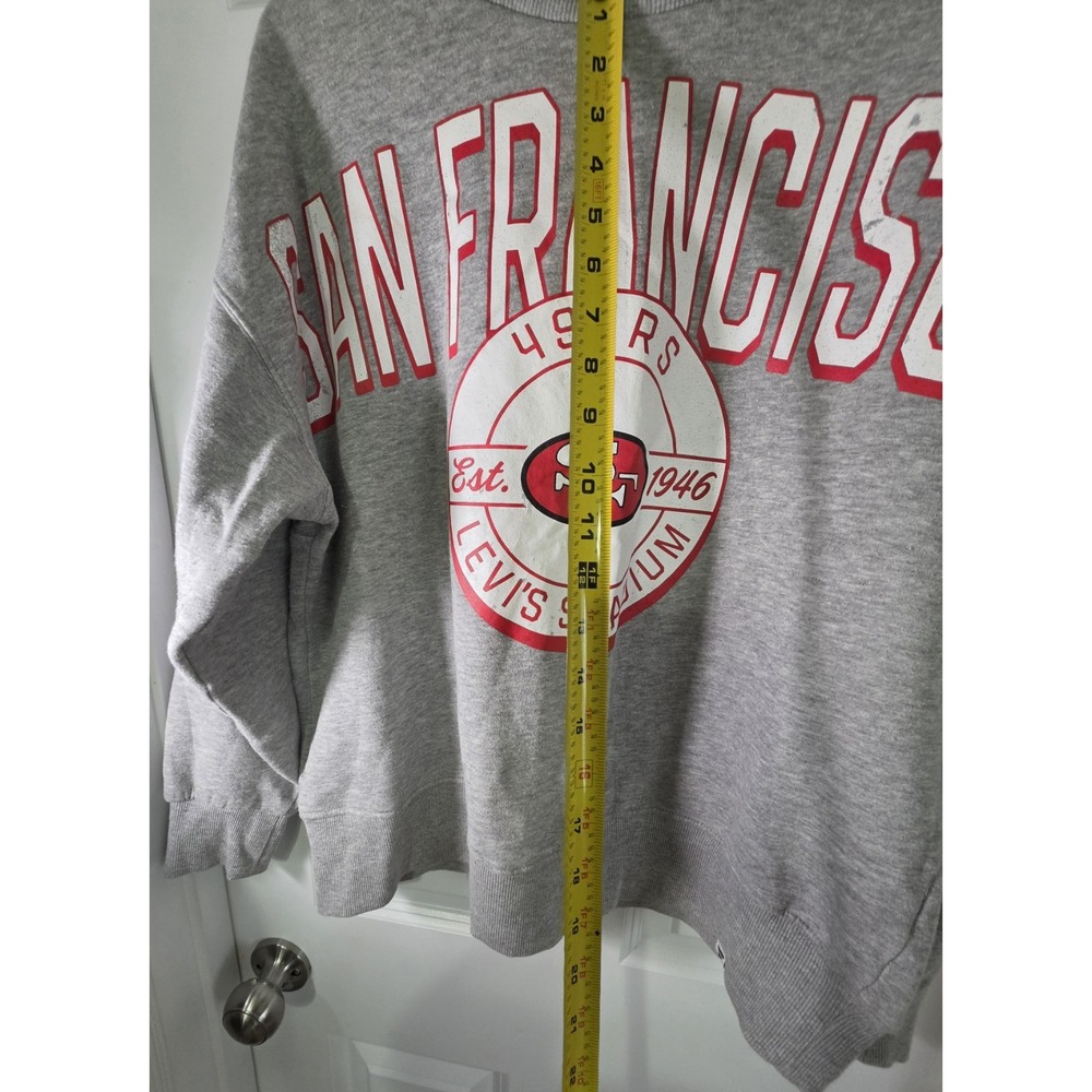 San Francisco 49ers Fanatics Womens L Gray Levi's Stadium Crewneck Sweatshirt - Picture 8 of 8